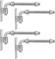 6" J-Bolt Post Hinge, Galvanized Steel Welded Gate Hinge with 5/8" Male Hinge Pin, Heavy Duty Chain 
