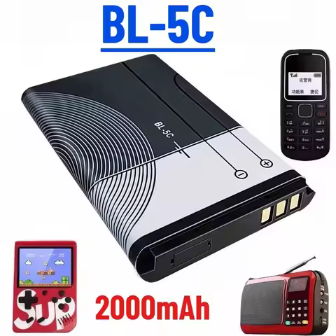 2000mAh for Nokia BL-5C 5130 2610 1110 1682C 1010 1280 Mobile Phone Lithium Battery