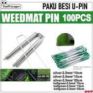 100PCS Galvanized U Pin for Artificial Grass Weedmat Lawn Metal Nails Mesh Pad U Nails