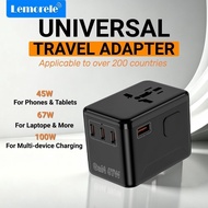 Lemorele Universal Adapter Travel International Adapter Plug Universal Charger Travel Adaptor 45W/67