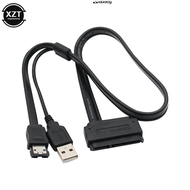 ♧⊙HOT 2 in 1 Hard Disk Drive SATA 22Pin to eSATA Data USB Powered Cable Adapter 50cm Use for HDD 2.5