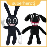 Plush Horror Highquality Black Bunny Rabbit Toy With Sewn Red Details Mouth