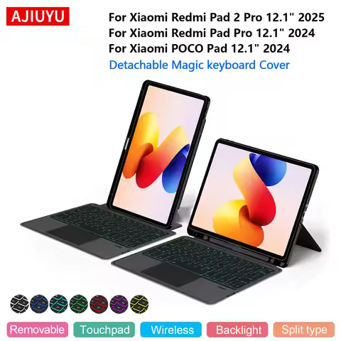 TouchPad Keyboard For XiaoMi Redmi Pad 2 Pro 12.1" Xiaomi POCO Pad Case Redmi Pad Pro 12.1 Inch Deta