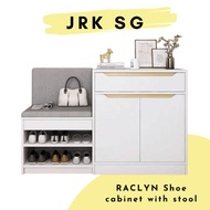 RACLYN Shoe cabinet with stool • Wooden Shoe rack bench • corridor doorway cabinet