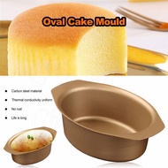 ❉ Gold Carbon Steel Non-stick Oval Pudding Mold Mini Cheese Cake Mold Small Loaf Pudding Pan Tin