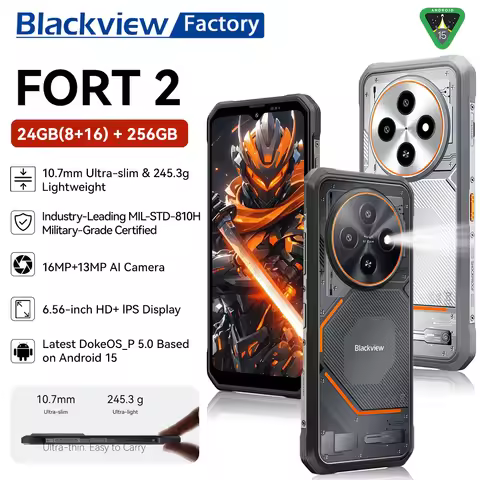 Blackview FORT 2 Rugged Phone 6.56" HD+ IPS Display MediaTek Helio G81 Processor Telephon Portable 5