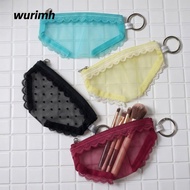 WURIMH924YYI Cosmetic Bag, Mesh Lace Heart Makeup Storage Pouch, Creativity Transparent Briefs Shape
