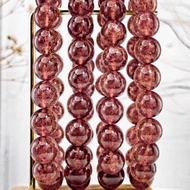 【招人緣 鴿血紅星光草莓晶】5A濃色帶星光 士多啤梨晶手鍊手串