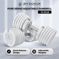 BYZOOM FITNESS Pure Series 55LB Adjustable Dumbbell (WHITE) - Single