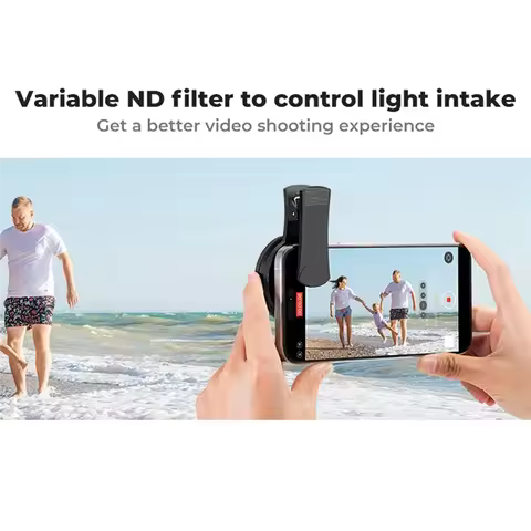 New Arrival 52Mm Phone ND Filter ND2 To ND400 Clip-On Variable Neutral Density Filter For Phone Mobi