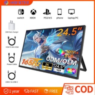 HGFRTEE 24.5'' 165Hz Portable Monitor Gaming 1440P Laptop Computer Monitor for Switch/Xbox/PS5/Mac