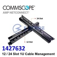 Commscope 1U Rack Mount Cable Management 19 inch, 12 / 24 Slot Metal Finger Duct Wire Organizer Hori