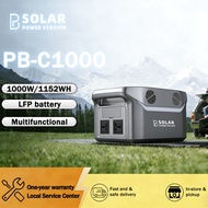 PB SOLAR Portable Power Station 1000WATT 1152Wh 220V AC Outlets, Solar Generator for Outdoor Camping