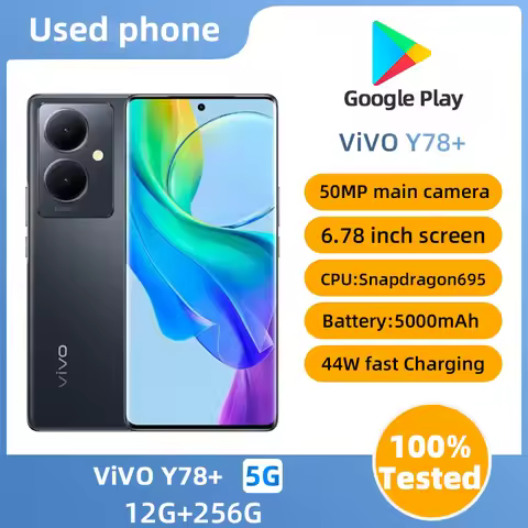 Vivo Y78+ 5g 6.78 inch Android Snapdragon 695 256GB ROM 50MP Camera 44W Super Charge 5000mAh origina