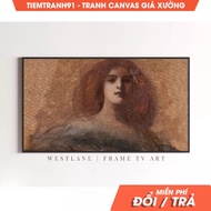Wall Painting, Frame TV Art Vintage Woman Portrait Painting Vintage Art TV203, comes with hanging na