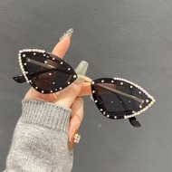 2024 Cat's Eye Shape Diamond-studded Sunglasses Unique Trendy Sunglasses Outdoor Sunscreen Party Par