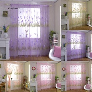 XPM_Flower Pattern Voile Rod Pocket Window Curtain Sheer Drape Home Bedroom Decor