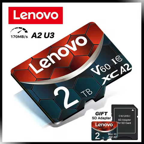 Lenovo 2TB High Speed Memory Card 128GB Class 10 V60 1TB Mini SD Card 512GB Micro TF SD Card 256GB T