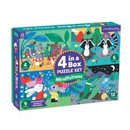 Mudpuppy Mindfulness 4-in-a-Box Puzzle Set – Includes 4 Progressive Jigsaw Puzzles for Kids with 4-1