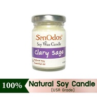 SenOdos เทียนหอมไขถั่วเหลือง กลิ่นแครี่ เสจ ขนาด 45g Clary Sage Soy Candle