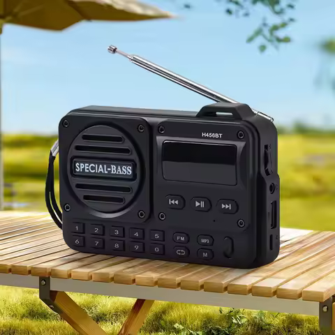 Portable Digital FM Radio with LED Display Digital Radio Recorder BT 5.4 Radio Speaker Gifts for Sen