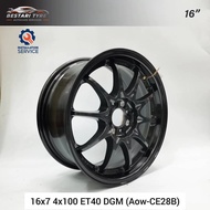 【Installation Available】AOW-CE28B FLOW FORMING 16 INCH 16X7 4X100 ET40 DGM READY STOCK SPORT RIM