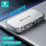 Yottamaster Thunderbolt 4 Dock with EU Adapter 40Gbps Docking Station Dual 8K Display PD 85W USB C 1