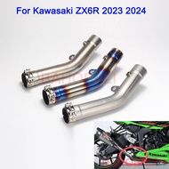 For Kawasaki Ninja ZX6R ZX-6R 636 2023 2024 Motorcycle Exhaust Link Pipe Steel Titanium Alloy Pipe F
