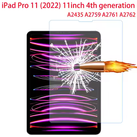 Tempered Glass For Apple iPad Pro 11 inch 2022 4th Gen A2435 A2759 A2761 A2762 Screen Protector For 