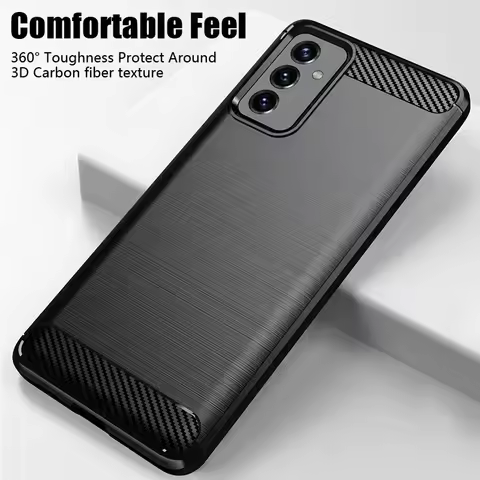 For Samsung Galaxy Quantum 2 Case Shockproof Bumper Carbon Fiber Soft Silicone TPU Slim Phone Cover 