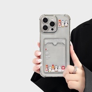 MIRROR CASE เคสนิ่ม เคสใสลาย มีช่องใส่บัตร สำหรับไอโฟน 7plus XR i11 i12 12proMax i13 13proMax i14 14