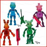 SQ1 4pcs FNAF Action Figure Toy Bonnie Foxy Freddy Chica with Guitar Model Dolls Toys For Kids Gifts