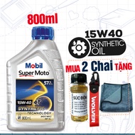 (QUÀ Ngon) Dầu Nhớt Mobil 15W40 0.8L (Mẫu Mới) Nhập Singapore Nhớt Xe Số Công Nghệ Tổng Hợp