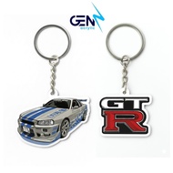 GANTUNGAN Nissan Skyline GT-R R34 Acrylic Keychain GTR Keychain Brian O'Corner