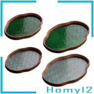 [HOMYL2] SiaBiced Begonia Flower Glass Tray Snack Countertop Bread Fruit Desk Tray Decorative Tray