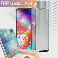 Xmart for 三星 Samsung Galaxy A70 防指紋霧面滿版玻璃保護貼黑