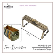 FR-060 | Wallet Frame | Handmade Frame Pouch | Metal Clasp Lock Frame | Vintage Frame – 9CM