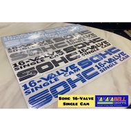 [Ready stock] 16 valve sohc single cam/sticker side door wira/sticker tepi pintu wira sohc