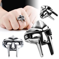 Goth Hip Hop Classic Retro MF DOOM Mask Rings for Men Gladiator Punk Style Egyptian Pharaoh Male Rin