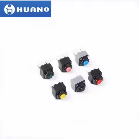 10Pcs/lot HUANO Mute Button 6*6*7.3mm quare silent mouse micro switch Red Black Yellow Blue Green 3 