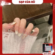 D228 Fake nails set of 30 short round nails for nails with charms and bows, cute fake nails y2k fake