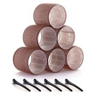12Pcs/Set Jumbo Hair Curlers Rollers 6.5cm/2.56in Self-Grip Rollers Kit With 6Rollers And 6Clips, Sa