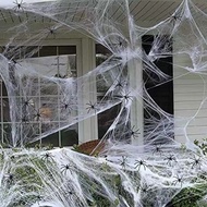 Super giant spider web with Halloween decorative spider