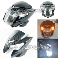 SUZUKI RAIDER R150 FI RAIDER150 FUEL INJECTION HEAD LAMP LED ASSY WITH COVER & VISOR CAP BLACK CARBO