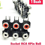 Soket RCA 6pin Soket RCA 6 Lubang Socket RCA 6pin Bell PCB Tancap