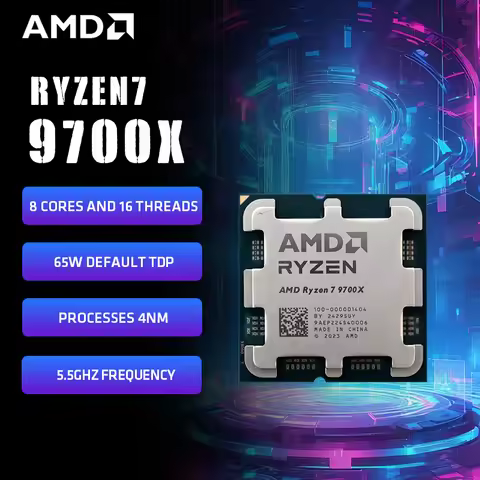AMD Ryzen 7 9700X Processor R7 9700X 5.5GHz 8-Core 16-Thread 40MB Game Cache 4NM TDP 65W Socket AM5 