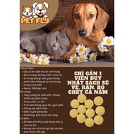 (GIÁ SỈ) 5 Viên PET FLY Sạch Ve Rận Bọ Chét Chó Mèo- Loại Bỏ sạch sau 1 lần dùng