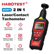 HABOTEST HT671 Digital Tachometer Handheld Contact Motor Tachometer LCD Speedometer 99999 RPM Teste 