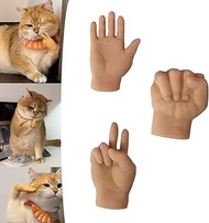 Mini Hands for Cats, Tiny Hands for Cats, Little Cat Hands for Fingers, Finger Puppet for Cat Paws, Finger Gloves for Cats, Small Rubber Human Hands for Cats (3pcs)