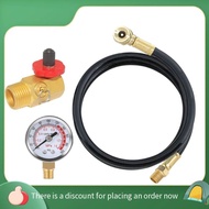 [tuwu766]Air Tank Repair Kit W/Safety Valve, Pressure Gauge and 4 Feet Air Tank Hose Assembly Parts 